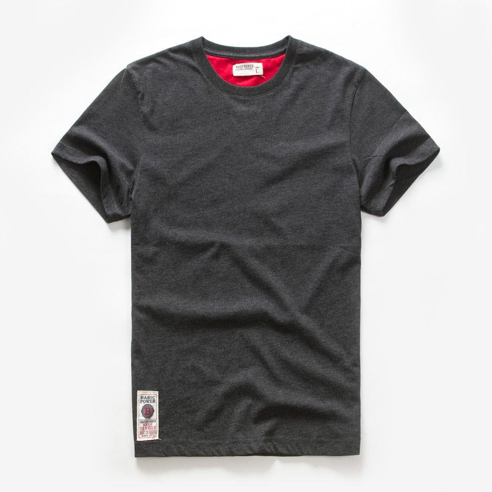 Men's Cotton Solid Color O-Neck Casual Classic Basic T-Shirt