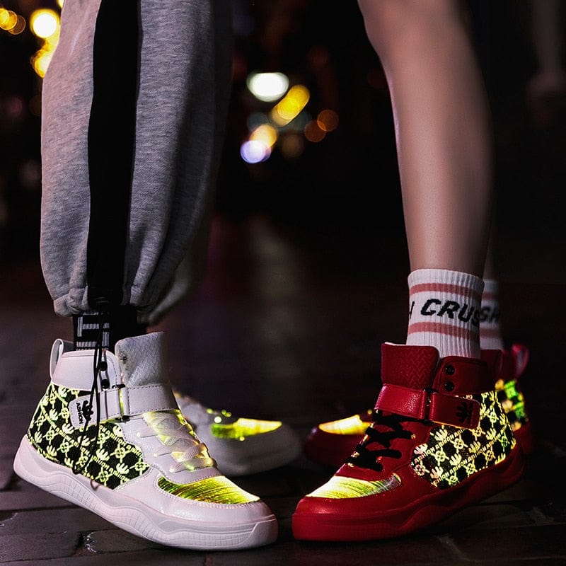 Unisex Adult LED USB Rechargeable Glowing Sneakers, Party Skate Shoes