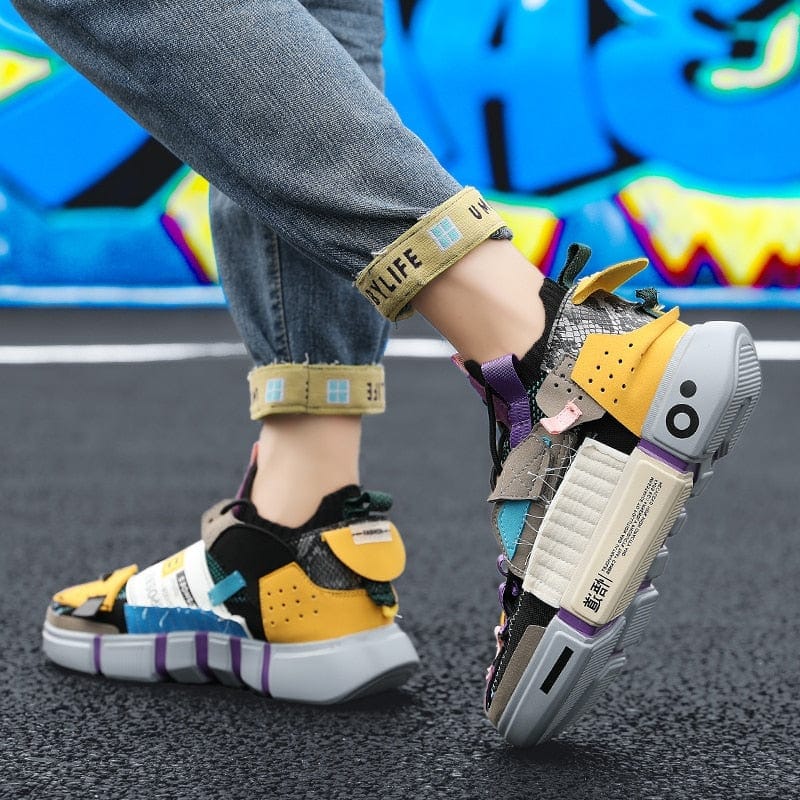 Men's Breathable Casual Race Trainer Sneakers