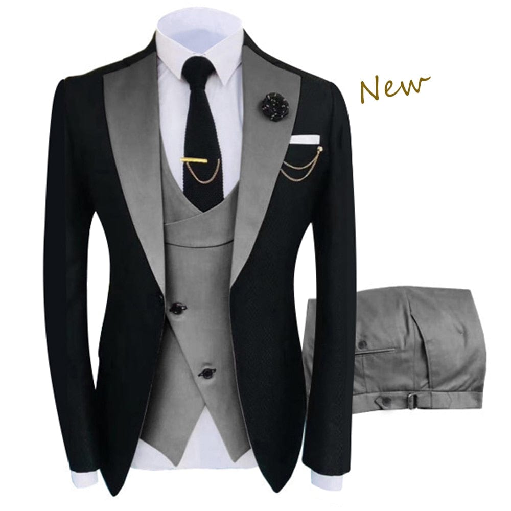 Men's Regular Fit Three-Piece Tuxedo Suit Set
