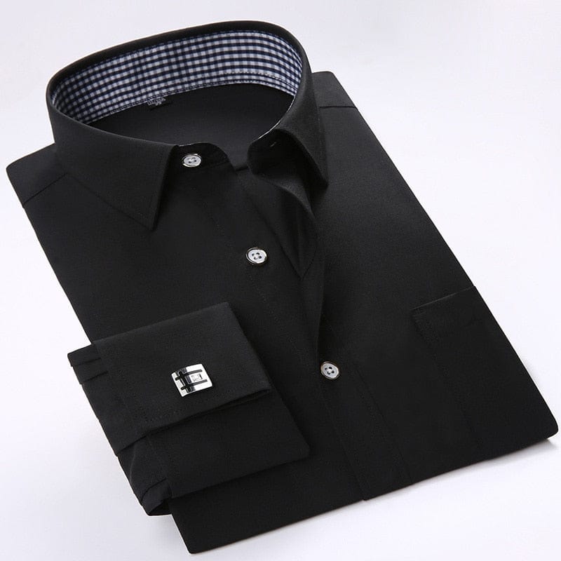 Men's Slim Fit French Cuff Long-Sleeve Tuxedo Dress Shirt