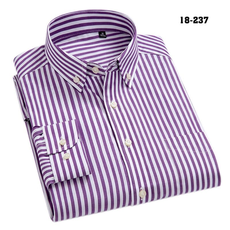 100% Cotton High-Grade Brand Men&#39;s Clothing Men Oxford Striped Social Shirts Leisure Style Men&#39;s Formal Business Shirts