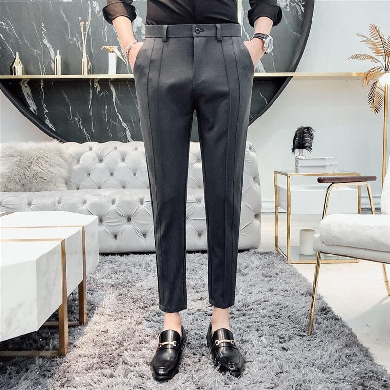 2019 New Fashion Boutique Pantaloni elastici pentru costum Pantaloni casual pentru bărbați de marcă de lux Pantaloni drepti subțiri pentru bărbați Pantaloni pentru bărbați