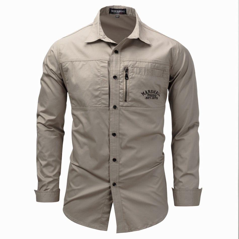 Men's Slim Fit Long Sleeve Turn-Down Collar Business Shirt