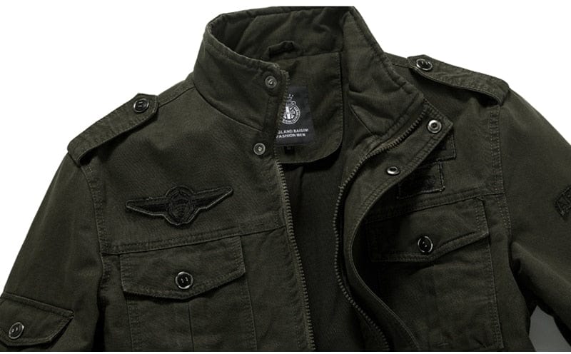 Men's Plus-Size Cotton Military Bomber Jacket