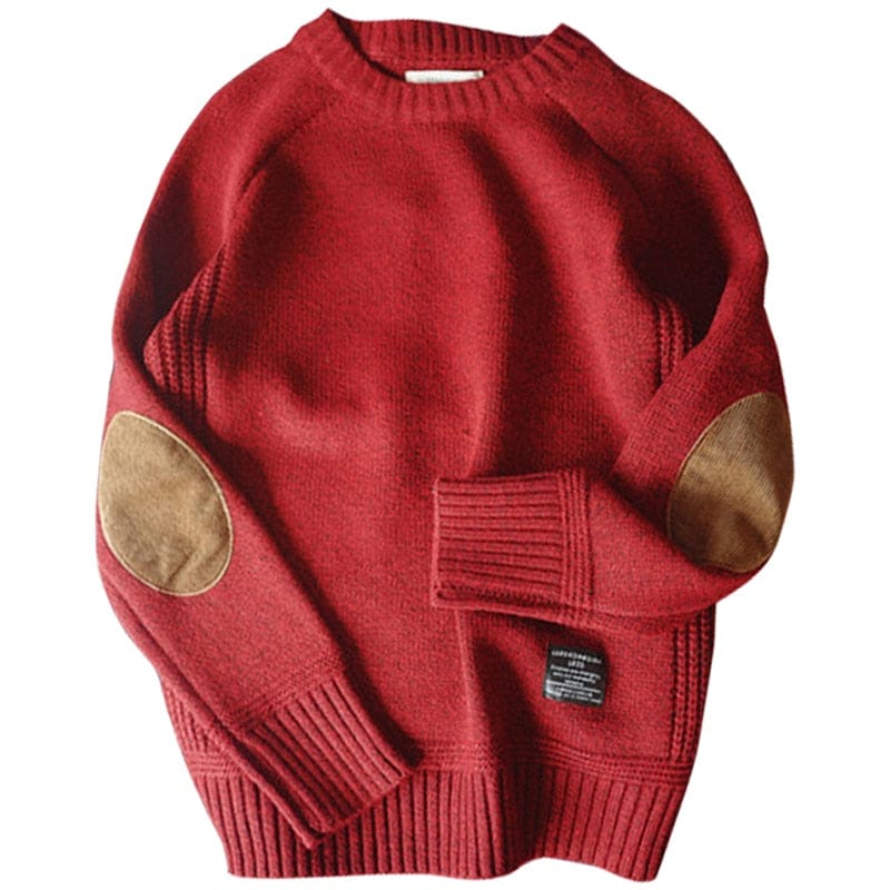 Men's Thick O-Neck Wool Knit Oversize Pullover Sweater