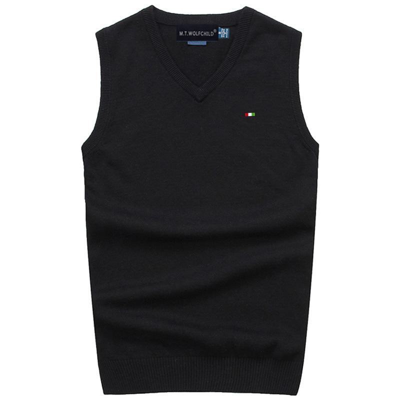 Men's Cotton Casual Sleeveless Knitted Vest Pullover