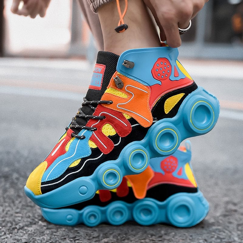 Men's Thick-Sole Luminous Outdoor Running Walking Sneakers