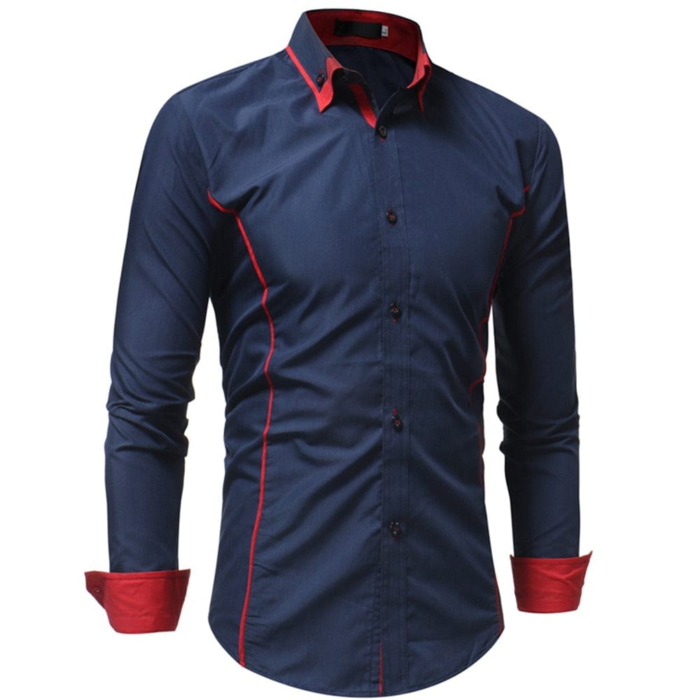 Business Shirts Men's Long-sleeved Business Casual Shirts Slim-fit Formal Shirts