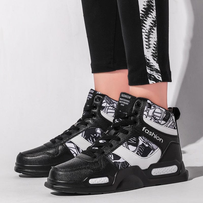 Winter Basketball Shoes Men Women Cushioning Basketball Boot Sneakers Anti-skid High-top Sports Kids Graffiti Basketball Boots