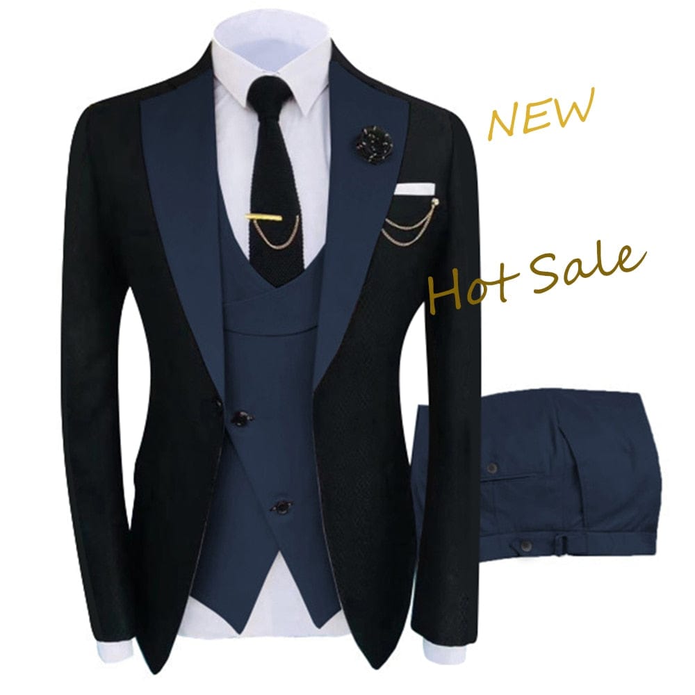 Men's Regular Fit Three-Piece Tuxedo Suit Set