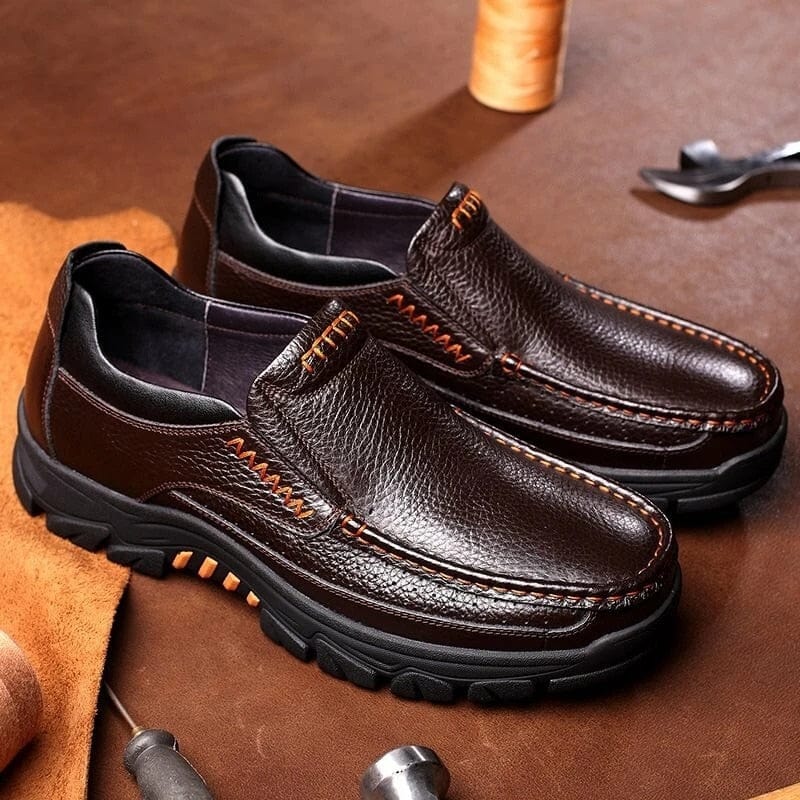 Men's Genuine Leather Slip-On Loafers Moccasins