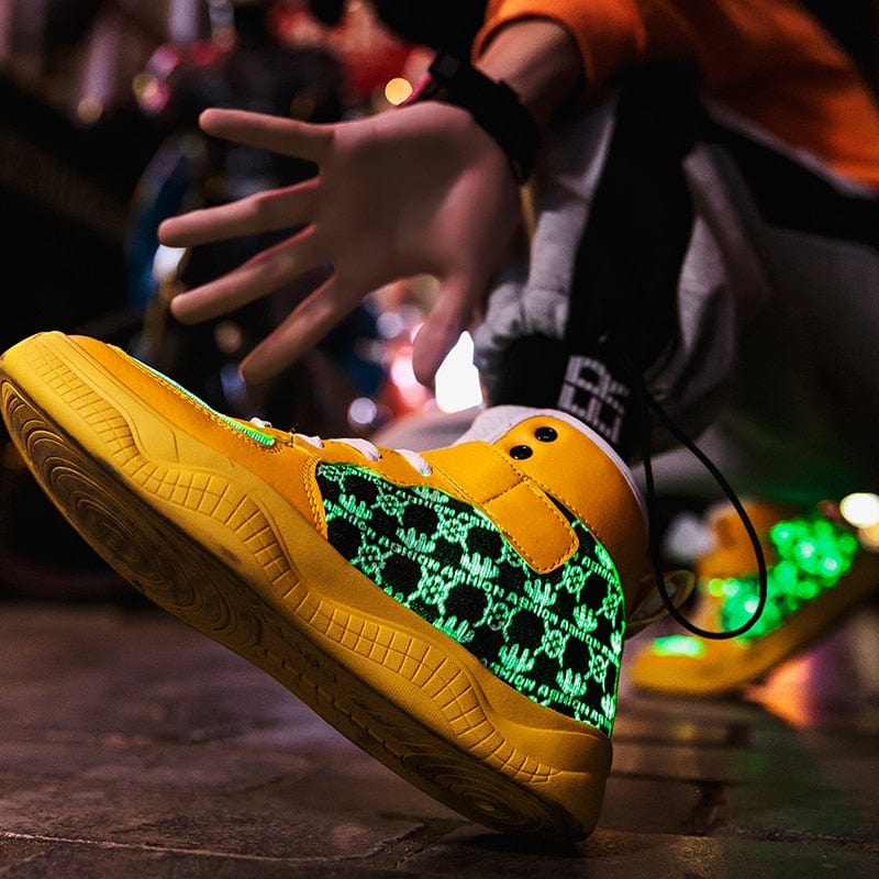Unisex Adult LED USB Rechargeable Glowing Sneakers, Party Skate Shoes