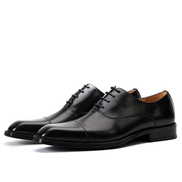 Men's Green Genuine Leather Lace-Up Oxford Dress Shoes