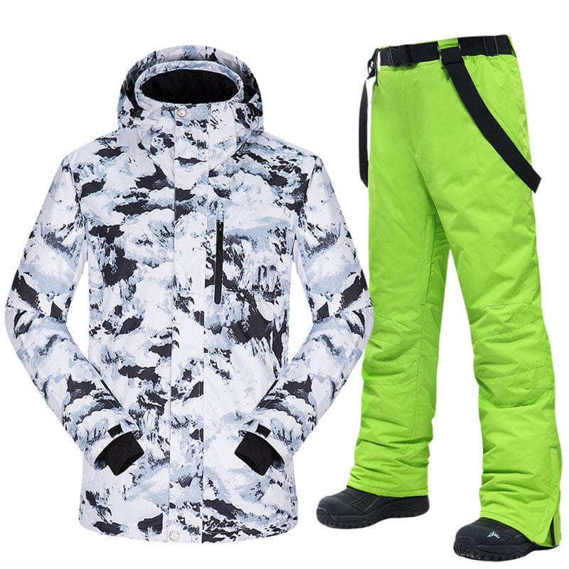 Men's Warm Windproof Waterproof Winter Ski Jacket and Pants