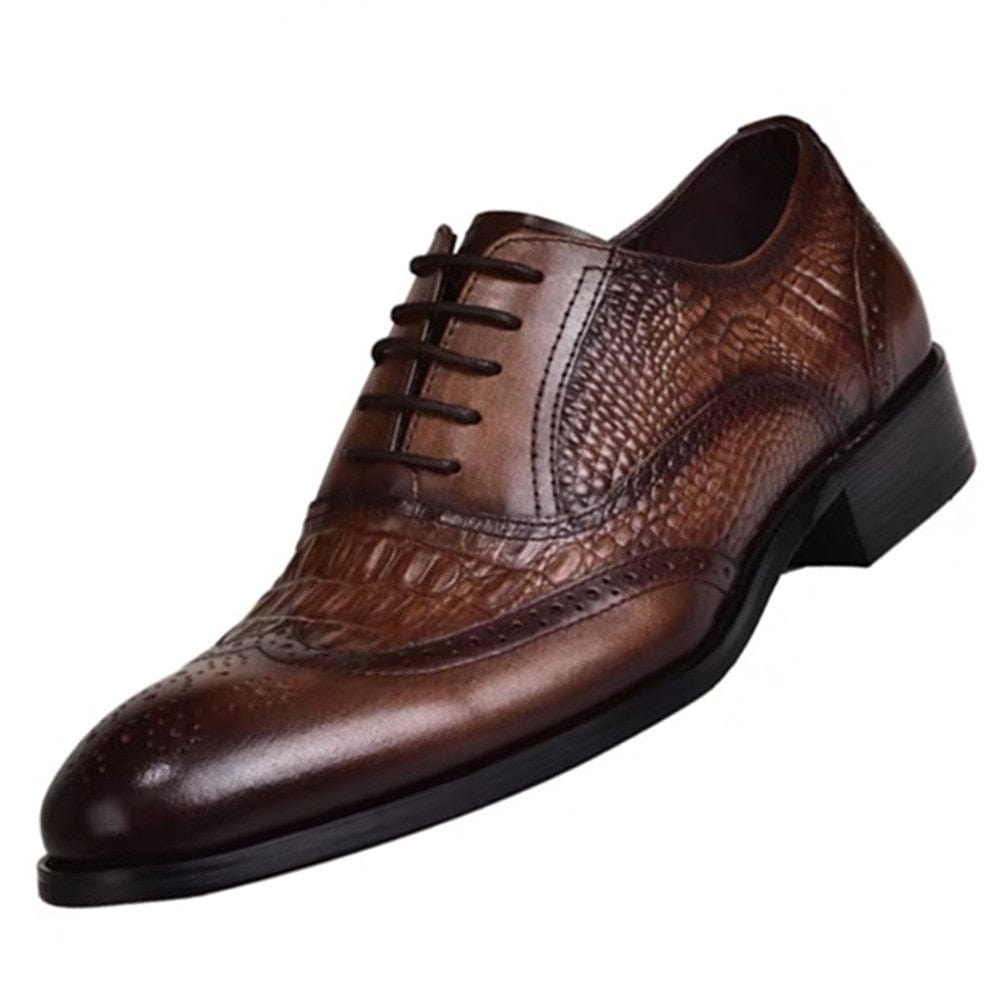 Men's Retro Brogue Oxford Leather Formal Dress Shoes