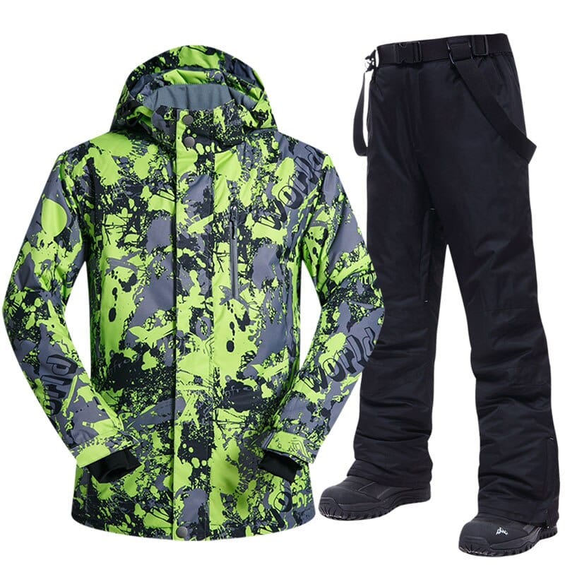 Men's Warm Windproof Waterproof Winter Ski Jacket and Pants