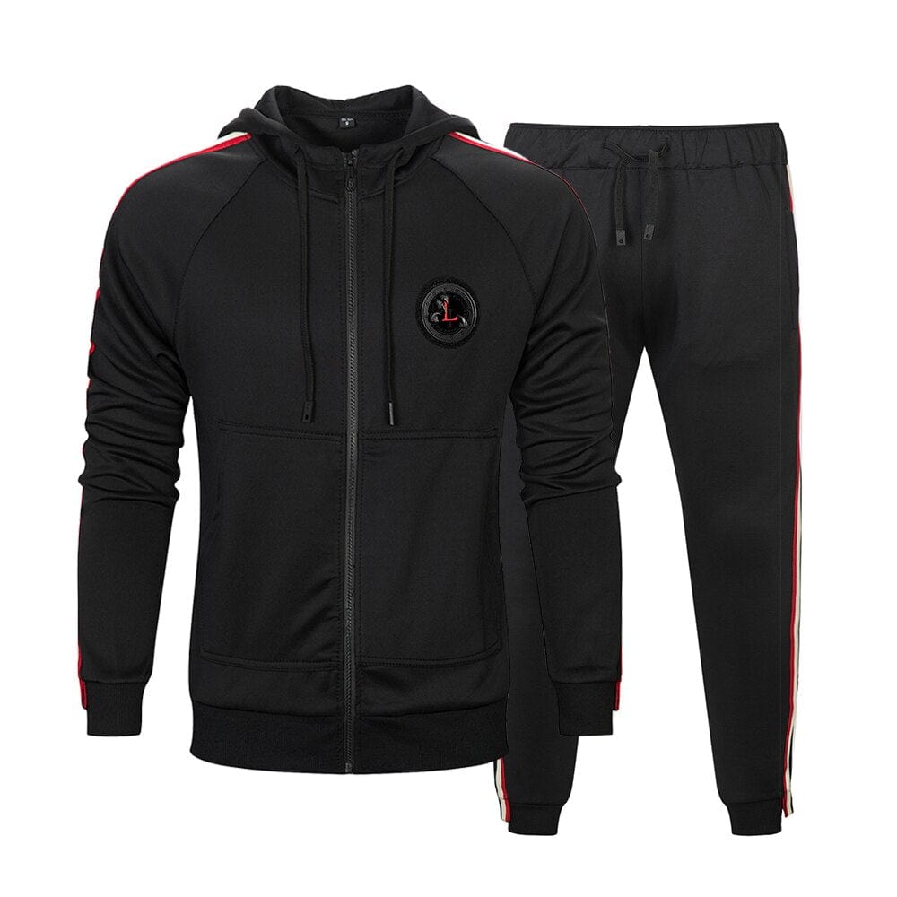 Men's Military Hooded Jacket and Jogger Tracksuit Set
