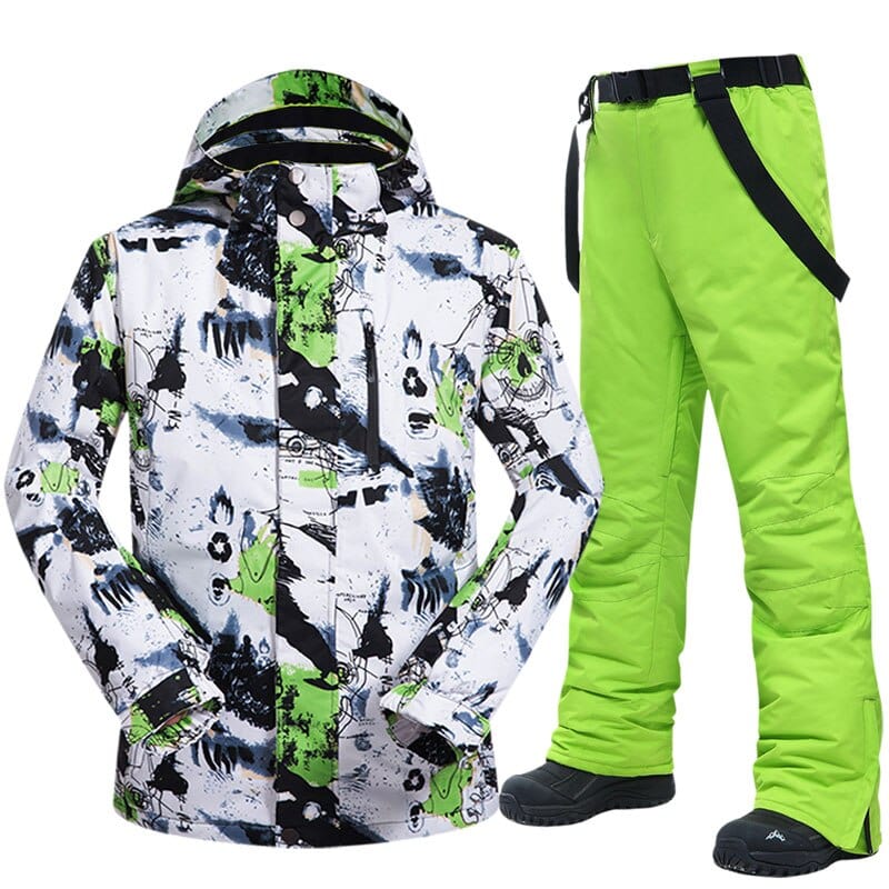 Men's Warm Windproof Waterproof Winter Ski Jacket and Pants