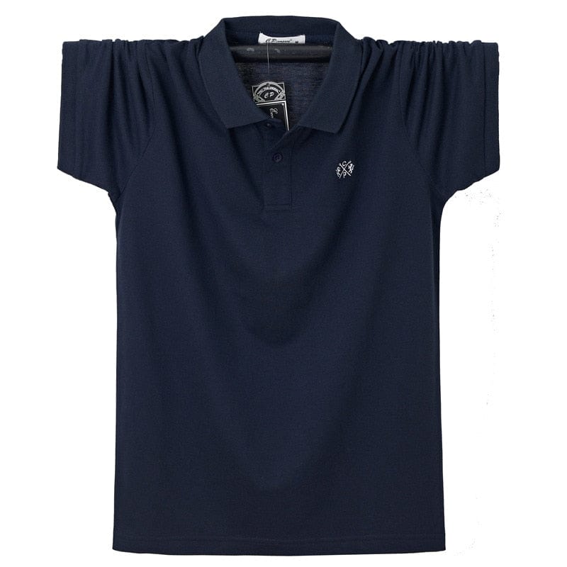 Men's Pure Cotton Short-Sleeve Business Casual Polo Shirt, Sizes to 5XL