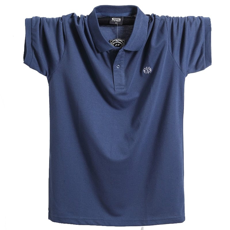 Men's Pure Cotton Short-Sleeve Business Casual Polo Shirt, Sizes to 5XL
