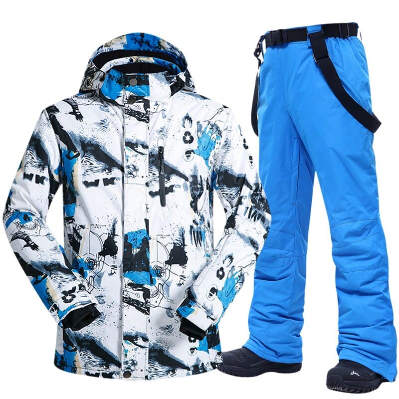Men's Warm Windproof Waterproof Winter Ski Jacket and Pants