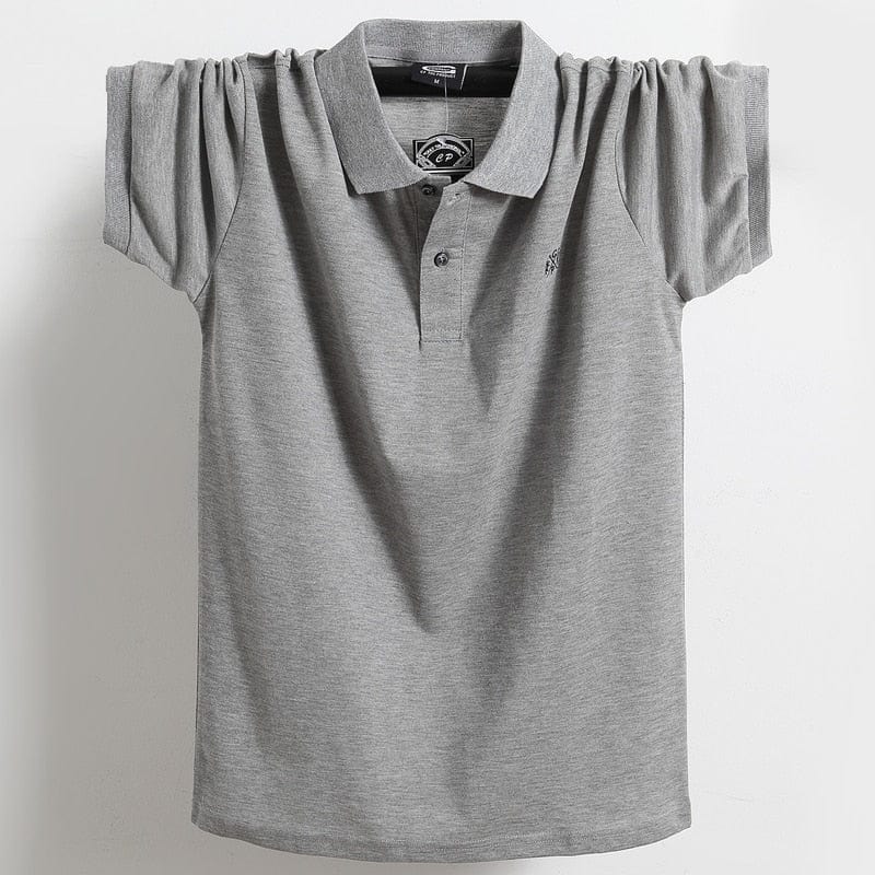 Men's Pure Cotton Short-Sleeve Business Casual Polo Shirt, Sizes to 5XL