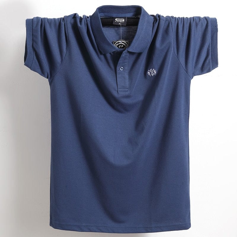 Men's Pure Cotton Short-Sleeve Business Casual Polo Shirt, Sizes to 5XL