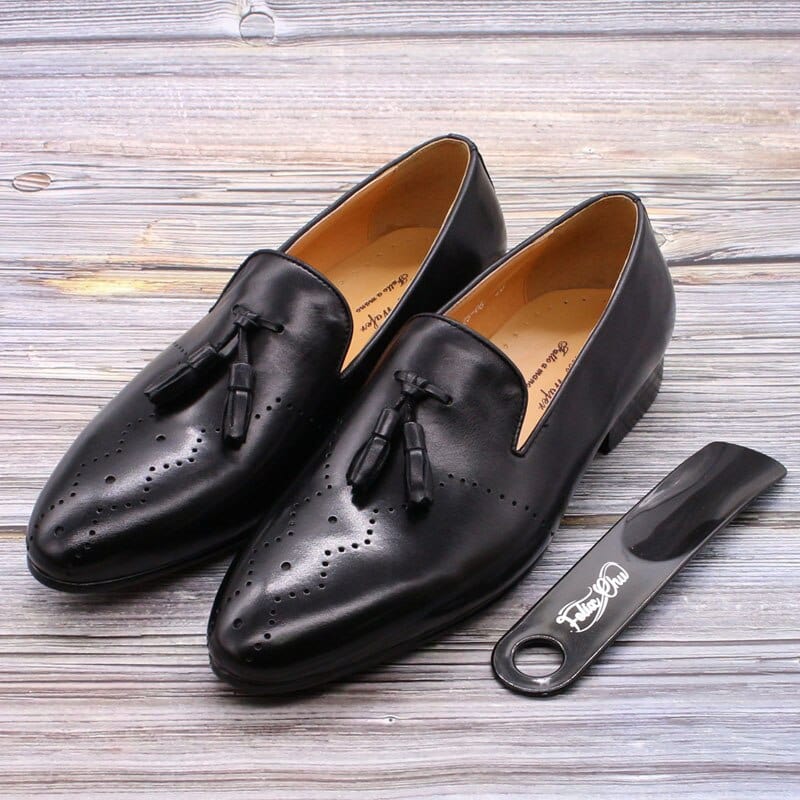 Men's Genuine Leather Tassel Loafers Dress Shoes