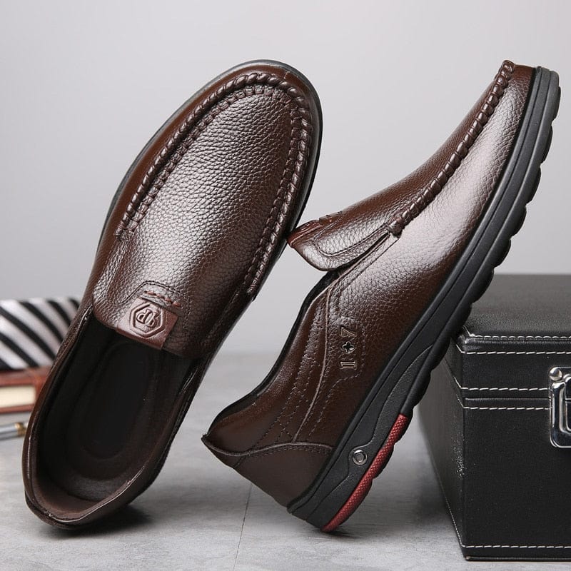 Men's Genuine Leather Slip-On Loafers