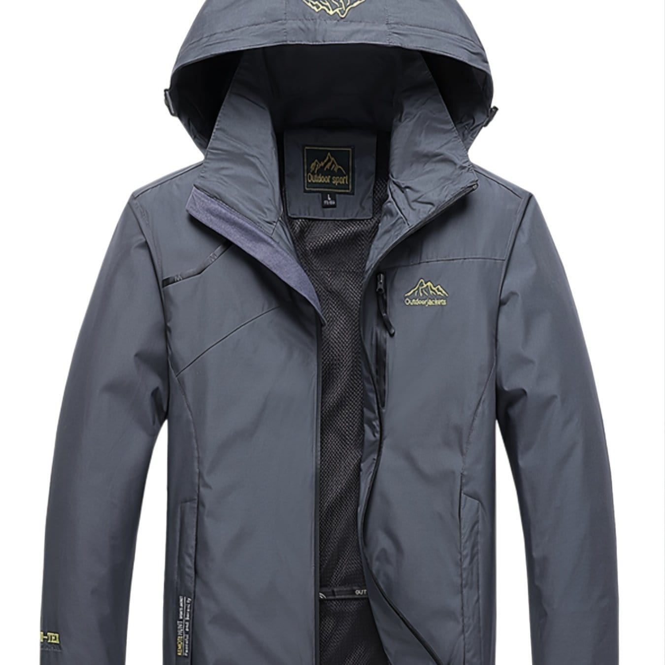 Men's Waterproof Hooded Windbreaker, Zip Up Lightweight Outerwear For Hiking Travel Outdoor, Unisex Clothes