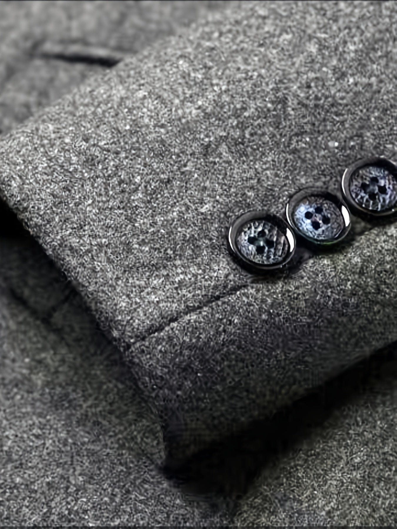 Dressy Jackets For Men, Casual Dark Grey Woolen Suit Jacket Single Breasted Business Blazers