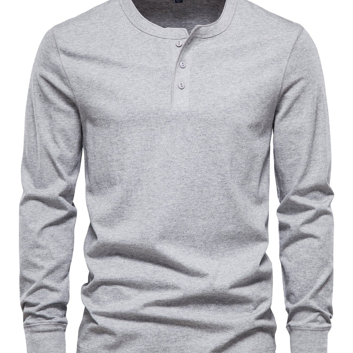 Langärmliges Herren-T-Shirt mit Henley-Kragen