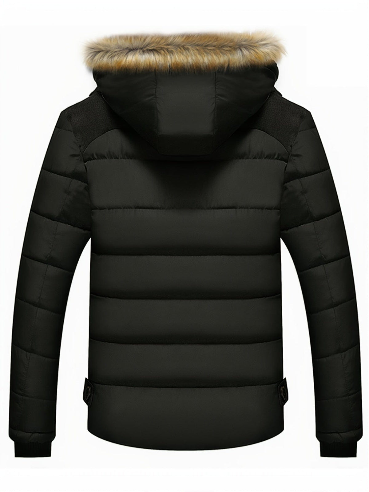 Autumn And Winter New Men's Slim Fleece Hooded Sweater Collar Cotton Coat (Sweater Collar Removable)