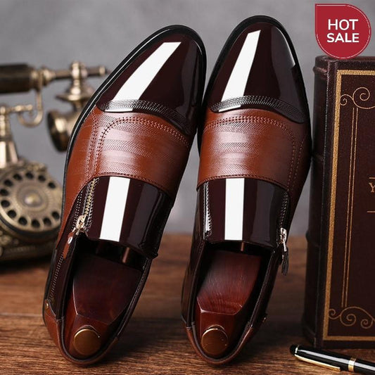 Mazefeng Classic Business Men's Dress Shoes Wedding Shoes Men Slip On Office Oxford Shoes For Men Black