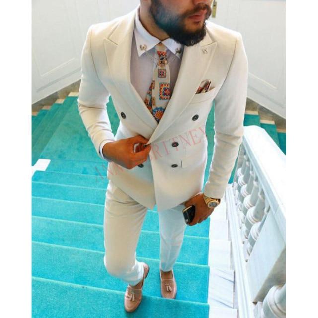 Men's Lattice Slim Fit Prom Wedding Tuxedo Jacket Pants Set