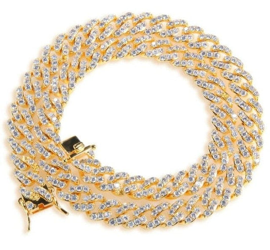 THE BLING KING 9mm Micro Pave Iced CZ Cuban Link Necklaces Chains Gold Color Luxury Bling Bling Jewelry Fashion Hiphop For Men