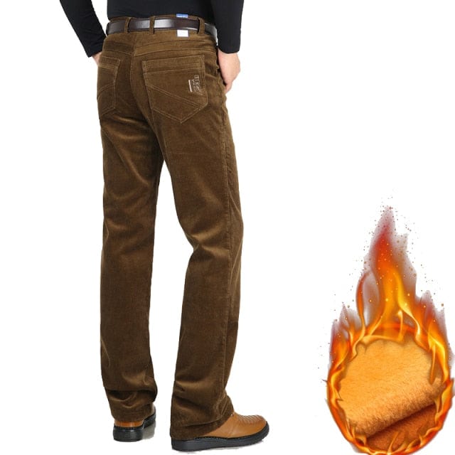 Men's Velvet Corduroy Fleece Straight Trousers
