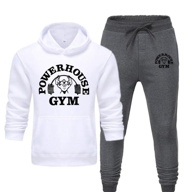 Men's Autumn Winter Hooded Sweatshirt and Sweatpants Set