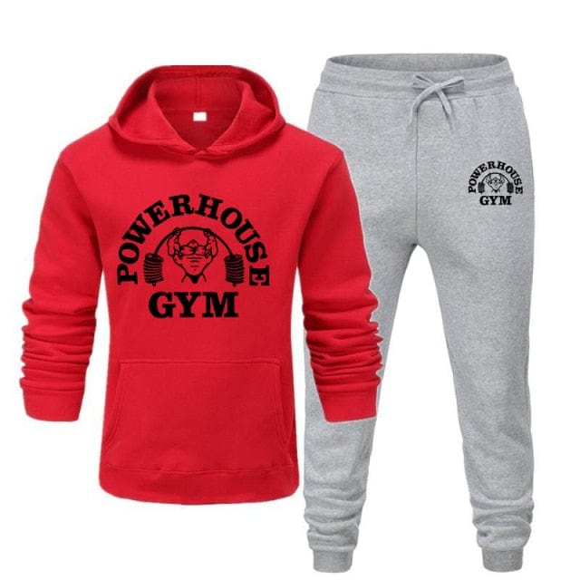 Men's Autumn Winter Hooded Sweatshirt and Sweatpants Set