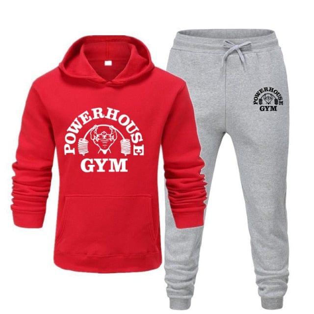 Men's Autumn Winter Hooded Sweatshirt and Sweatpants Set