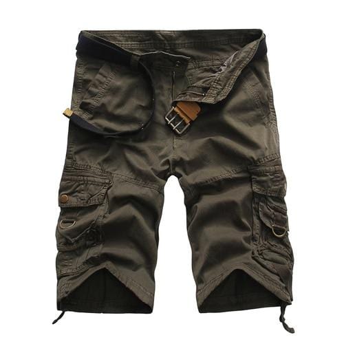 Men's gray camo cargo shorts