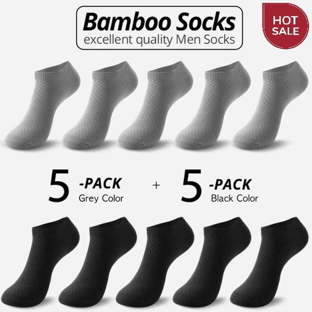 10 Pairs Bamboo Fiber Men Socks Short Ankle Business Black Male Meias Socks Summer Breathable Men Dress Shoes Clothes Size 38-44