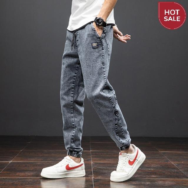 Spring Summer Black Blue Cargo Jeans Men Streetwear Denim Jogger Pants Men Baggy Harem Jean Trousers Plus Size 6XL 7XL 8XL