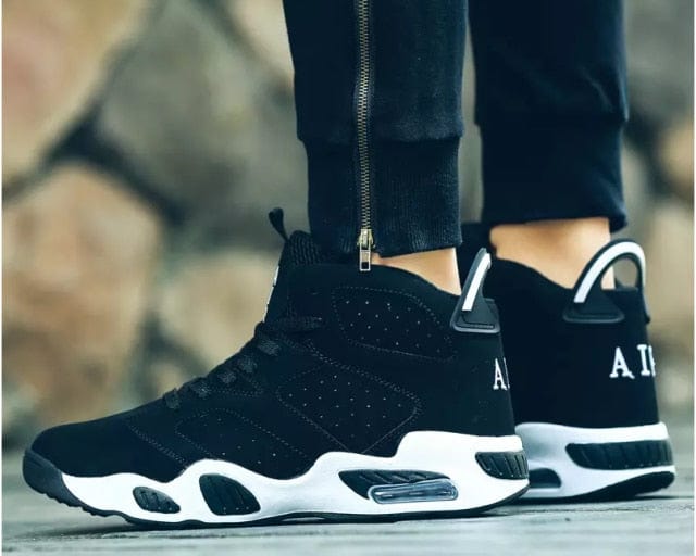 Men's High Top Air Cushion Mesh Basketball Sneakers