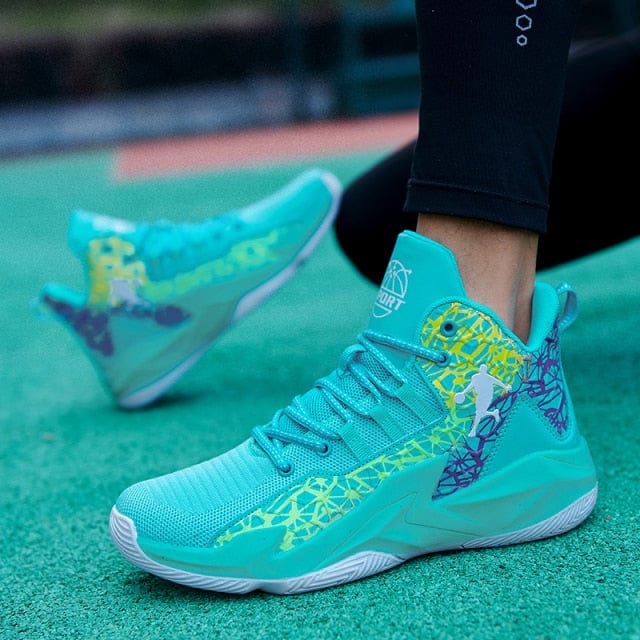 Men's High Top Air Cushion Mesh Basketball Sneakers
