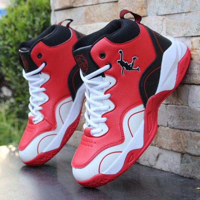 Men's High-Top Leather Cushioned Light Basketball Sneakers