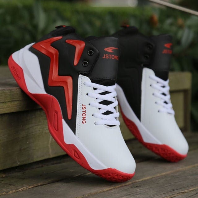 Men's High-Top Leather Cushioned Light Basketball Sneakers