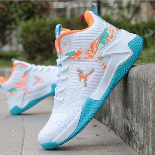 Men's High-Top Leather Cushioned Light Basketball Sneakers