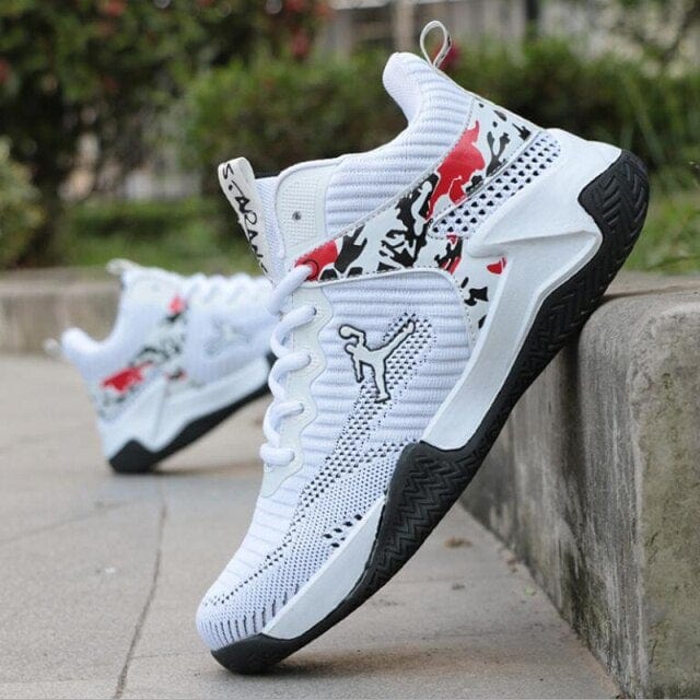 Men's High-Top Leather Cushioned Light Basketball Sneakers